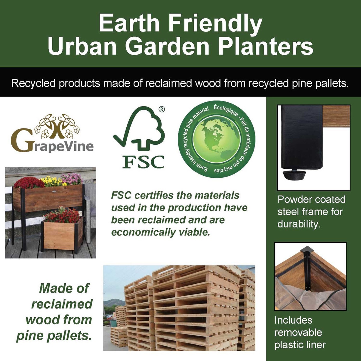 Recycled Wood Garden Planter